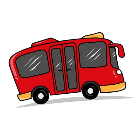 Bus de ville rouge  Illustration