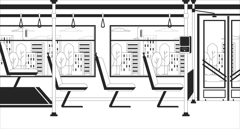 Bus with payment terminal  Illustration