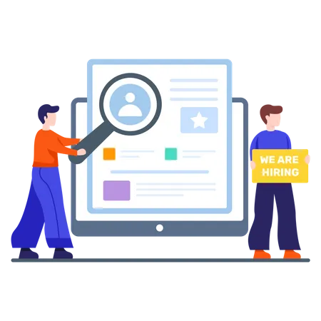Buscando el mejor perfil de empleado para contratar  Ilustración