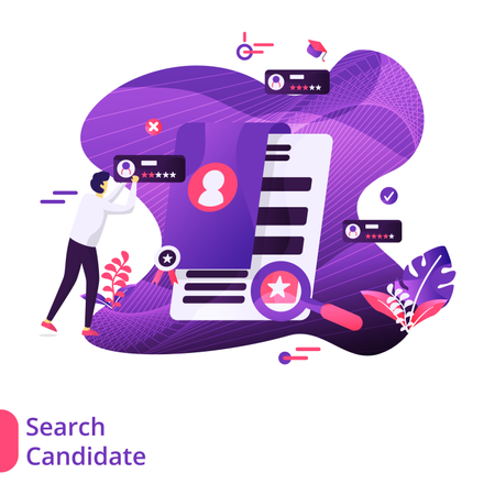 Ilustración moderna del candidato de búsqueda  Ilustración