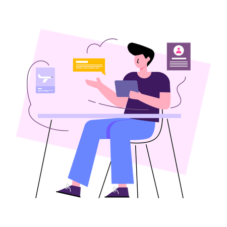 Buscar trabajo en linea  Ilustración