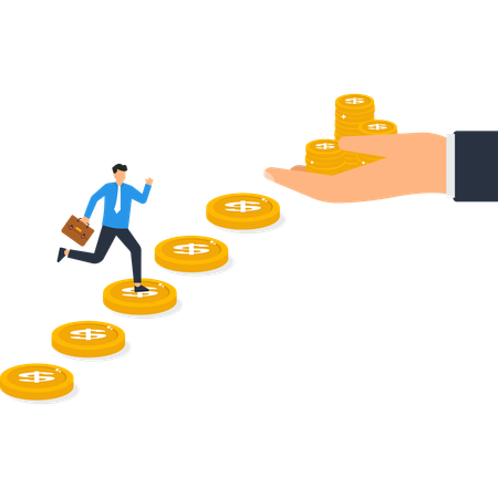 Busienssman achieving Financial Success  Illustration