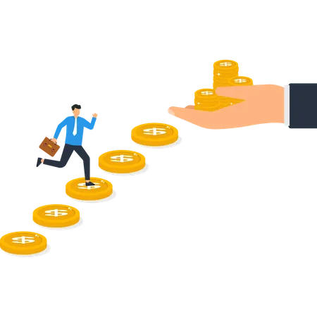 Busienssman achieving Financial Success  Illustration