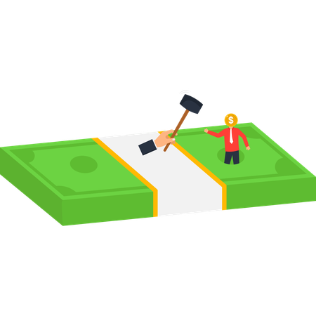 Busienssman breaking business finance  Illustration