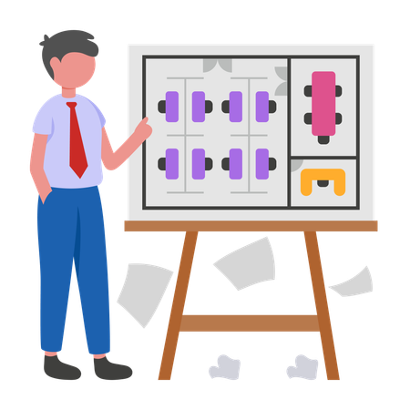 Busienssman doing Office Management  Illustration