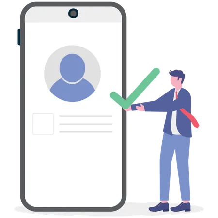 Busienssman facing employee assessment  Illustration
