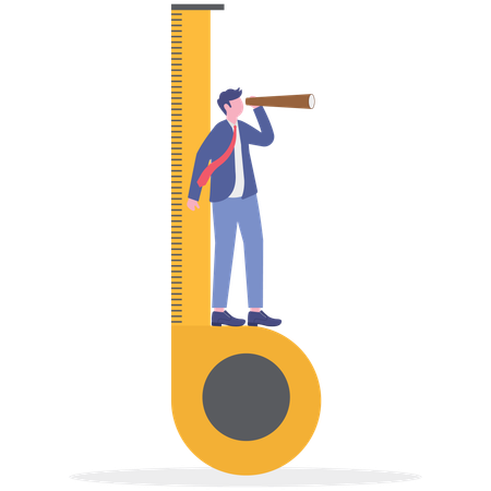 Busienssman measuring employee performance  Illustration