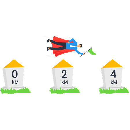 Busienssman reaching business goal  Illustration