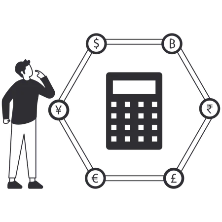 Busienssman thinking about Budget calculation  Illustration