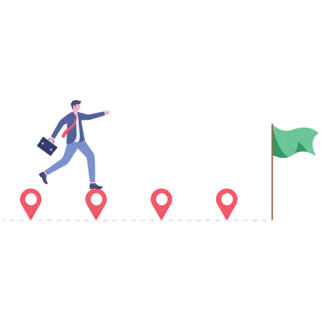 Busienssman working on business roadmap  Illustration