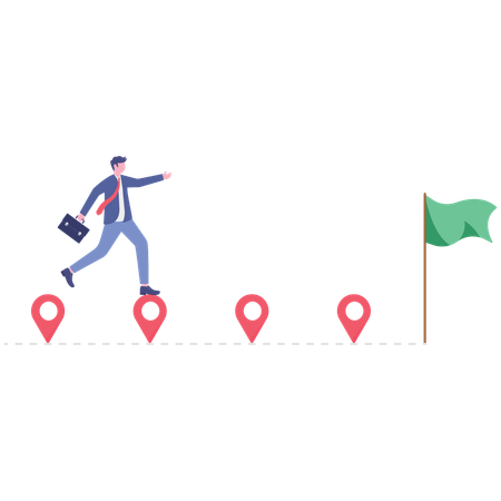 Busienssman working on business roadmap  Illustration