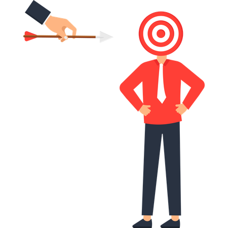 Busienssman working on Targeted Business Goal  Illustration