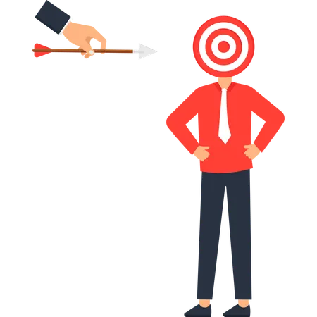 Busienssman working on Targeted Business Goal  Illustration