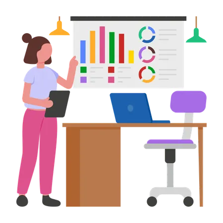 Busiensswoman Giving Presentation  Illustration