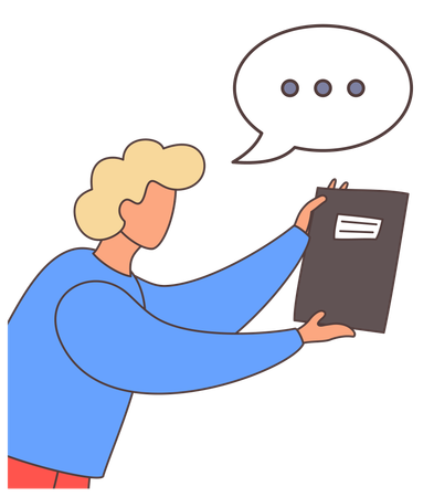 Businesman showing business report  Illustration