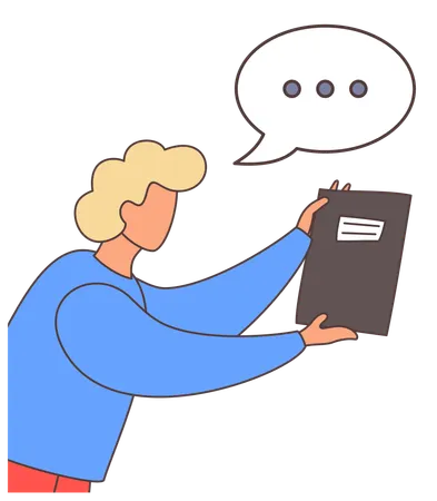 Businesman showing business report  Illustration
