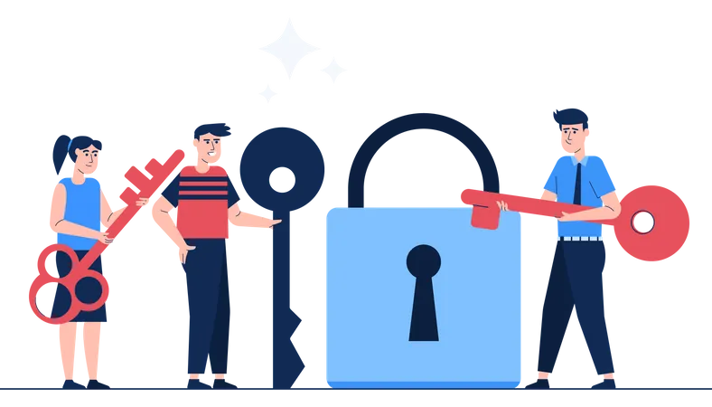 Business account security Illustration