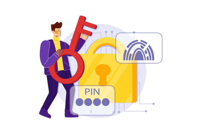 Business account security Illustration