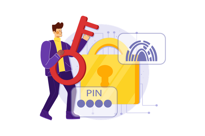 Business account security  Illustration