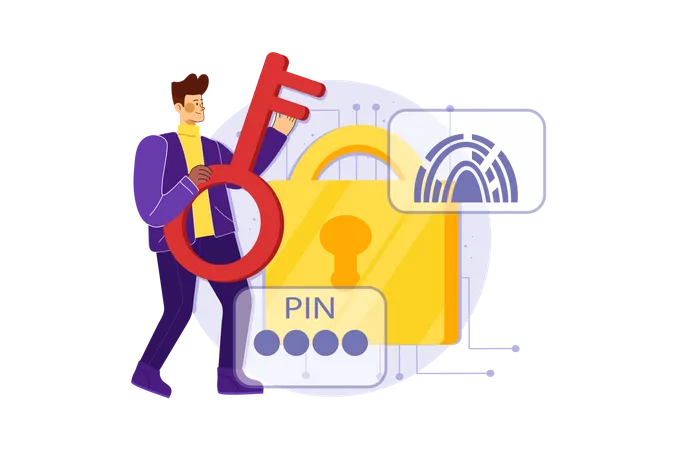 Business account security  Illustration