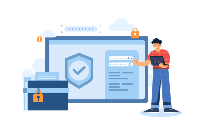 Business account security  Illustration