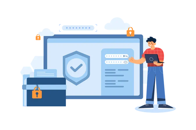 Business account security  Illustration