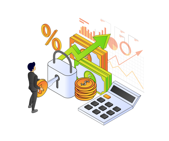 Business account security  Illustration