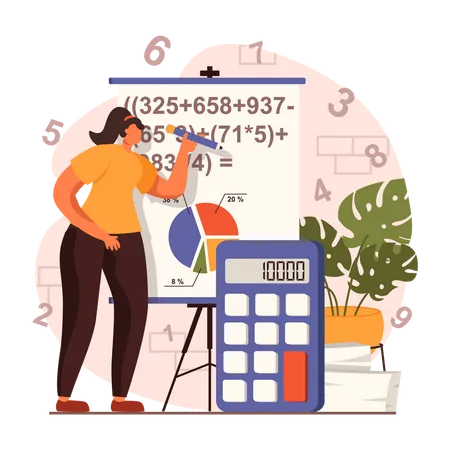 Business accounting by accountant Illustration