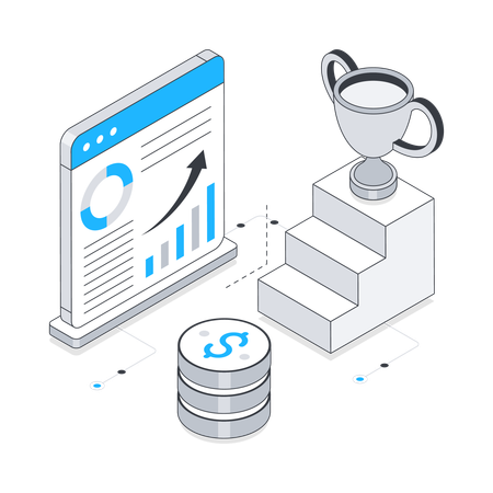 Business Achievement and business growth  Illustration