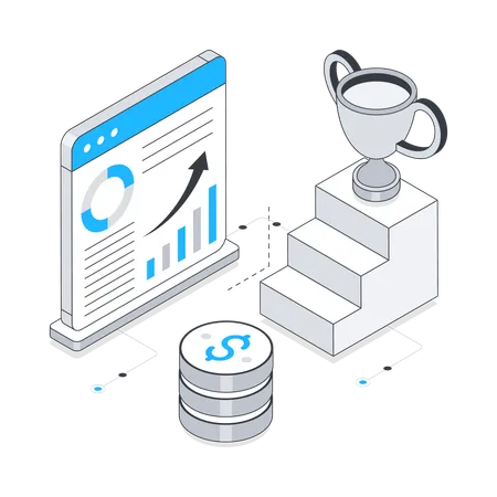 Business Achievement and business growth  Illustration