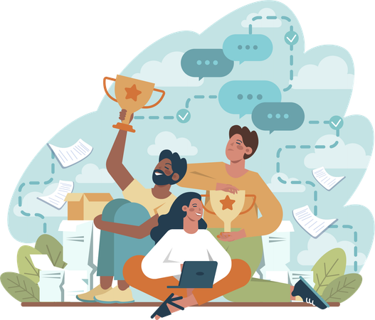 Business Achievement  Illustration