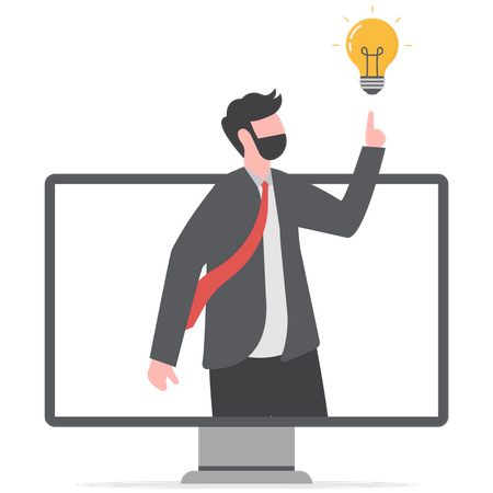 Business advisor is giving advice on business ideas  Illustration