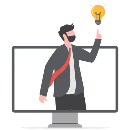 Business advisor is giving advice on business ideas  Illustration