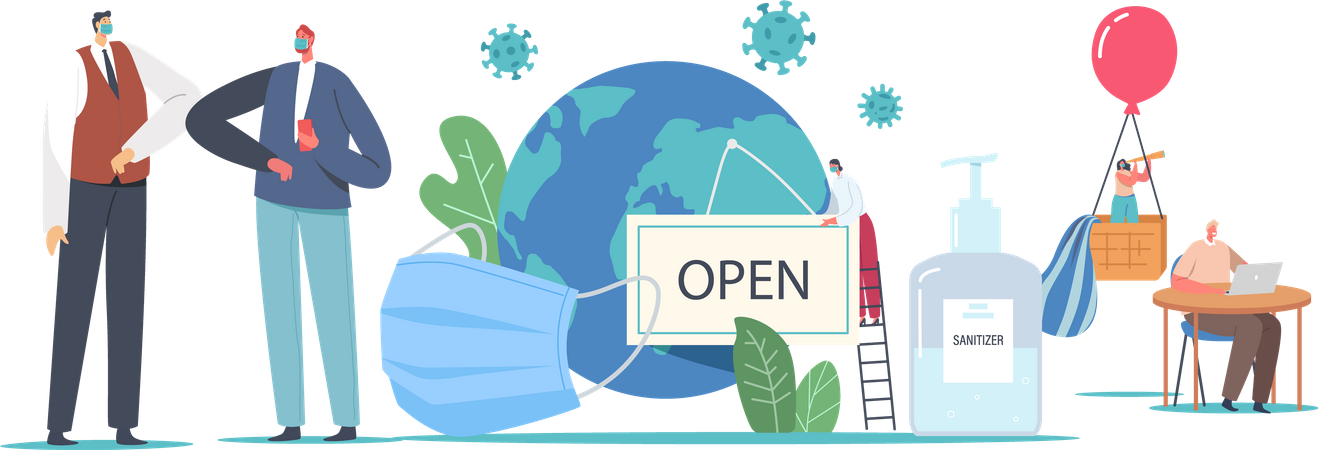 Business After Coronavirus or Post Covid19 Outbreak Pandemic  Illustration