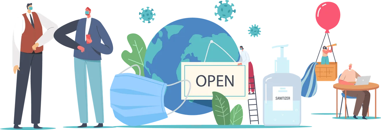 Business After Coronavirus or Post Covid19 Outbreak Pandemic  Illustration