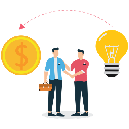 Business Agreement and Exchange of Innovative Ideas  Illustration