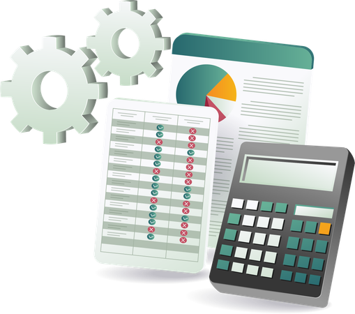 Business analysis and budget calculation  Illustration