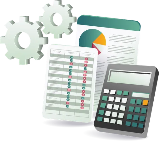 Business analysis and budget calculation  Illustration