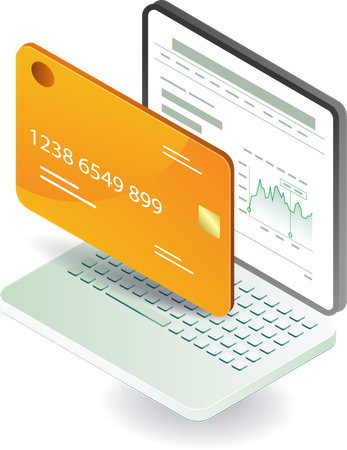 Business analysis and credit card  Illustration