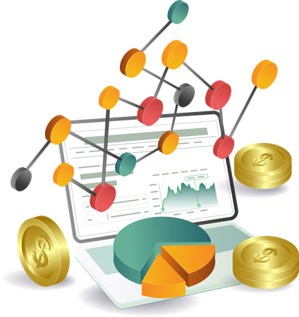 Business analysis and fianncial network management  Illustration