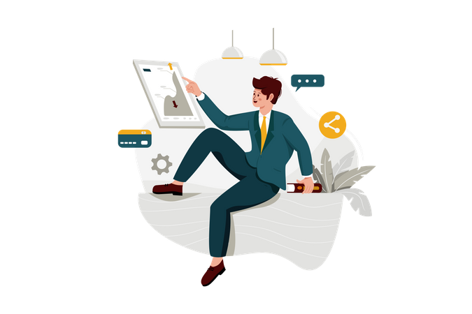 Business analysis by analyst Illustration