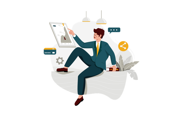 Business analysis by analyst  Illustration