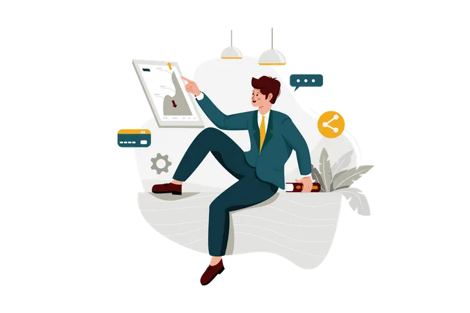 Business analysis by analyst  Illustration