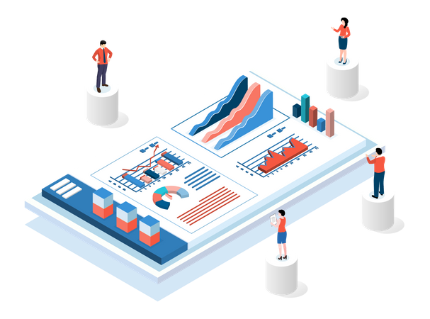 Business analysis by employee  Illustration