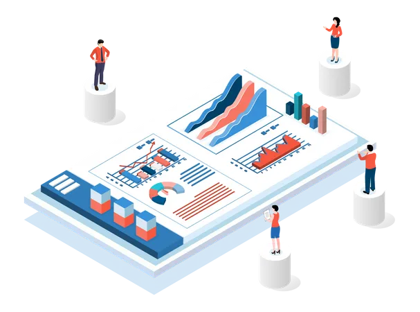 Business analysis by employee  Illustration