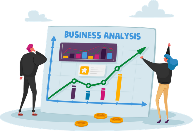 Business analysis by employers Illustration