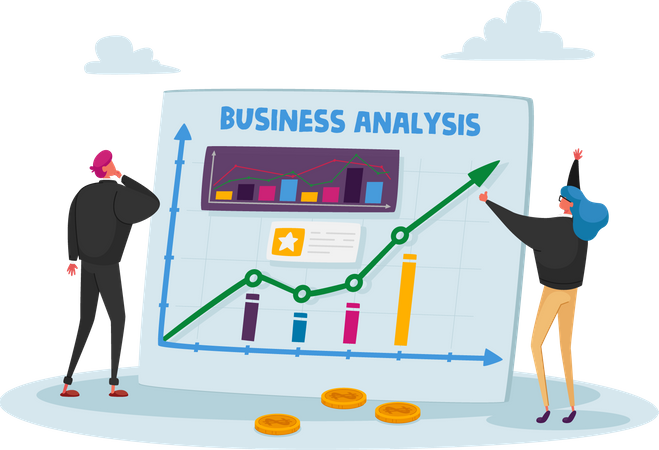 Business analysis by employers  Illustration