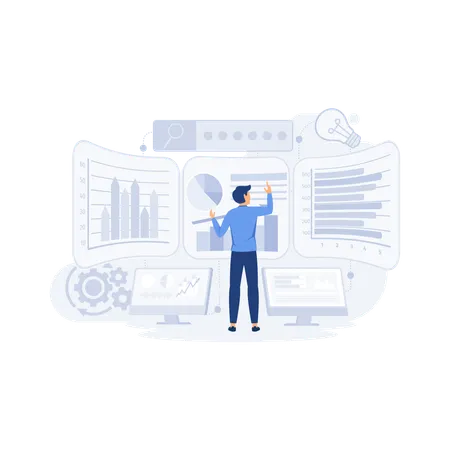 Business analysis chart  Illustration