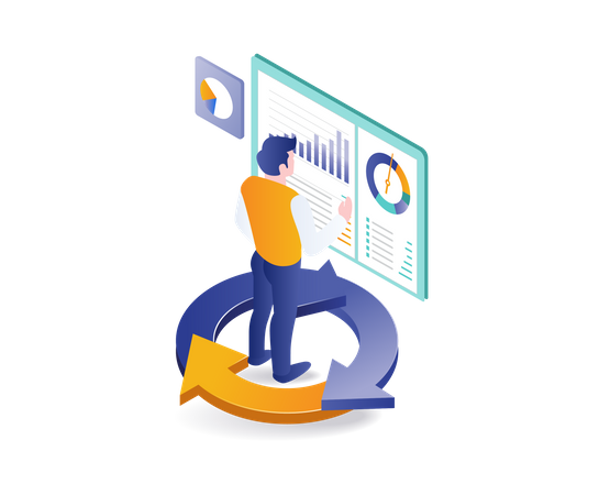 Business analysis data cycle  Illustration