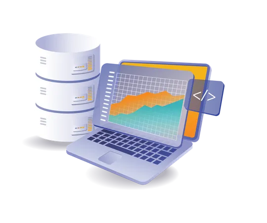 Business analysis database  Illustration